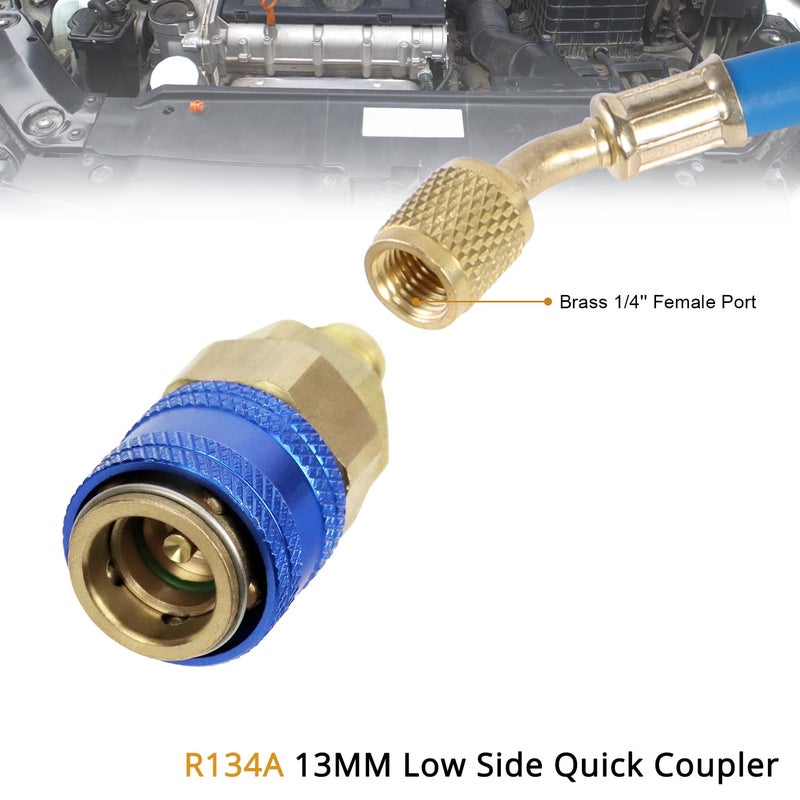 YSTOOL AC U Charge Hose with Gauge Car Refrigerant R134a Recharge Tool Kit Auto Air Conditioner Charging Hose 250PSI Low Pressure Meter Brass 1/4" Female Parts R134a Can Tap Quick Coupler - Image 4
